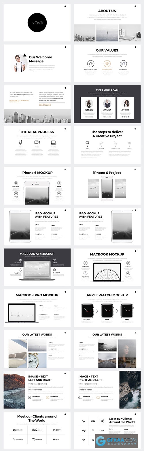 时尚简约图片展示PPT模板 - 顶尖PPT
