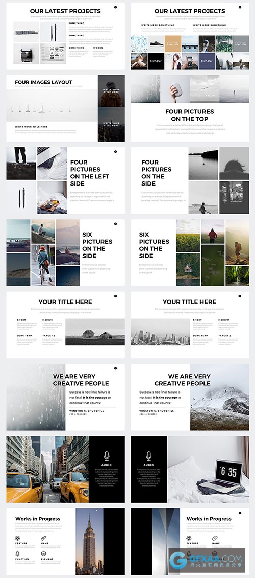 时尚简约图片展示PPT模板 - 顶尖PPT