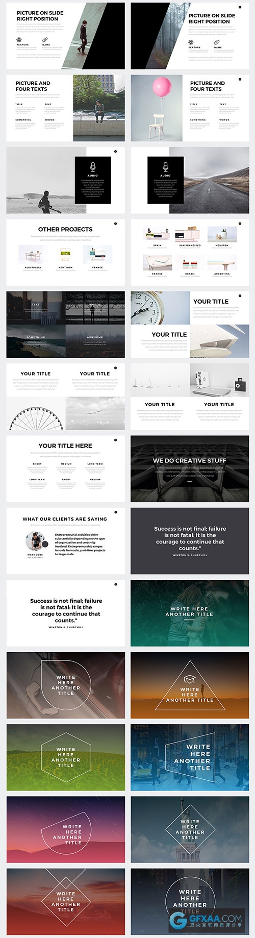 时尚简约图片展示PPT模板 - 顶尖PPT