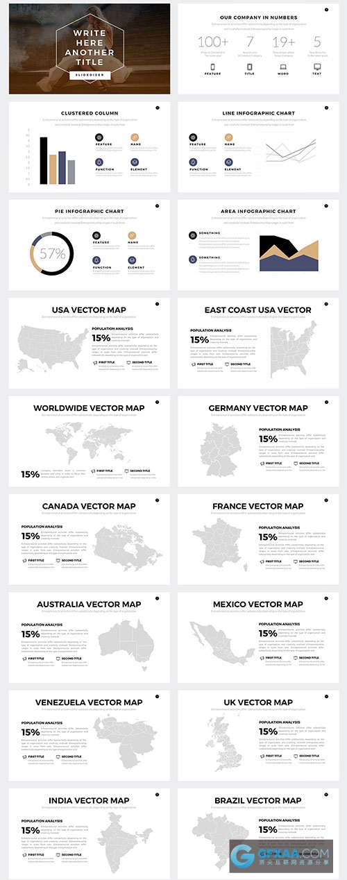 时尚简约图片展示PPT模板 - 顶尖PPT