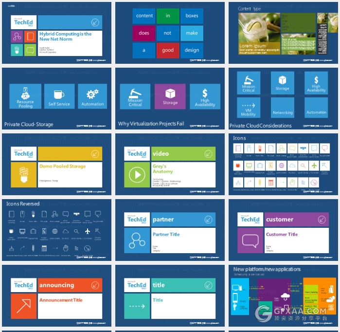 507页微软WIN8扁平化风格图表大合集 - 顶尖PPT