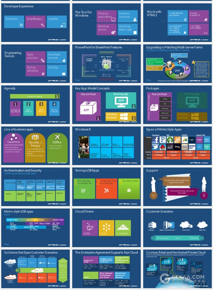 507页微软WIN8扁平化风格图表大合集 - 顶尖PPT