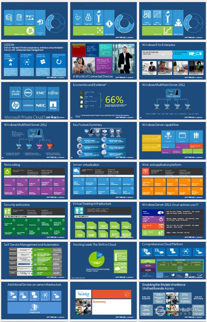507页微软WIN8扁平化风格图表大合集 - 顶尖PPT