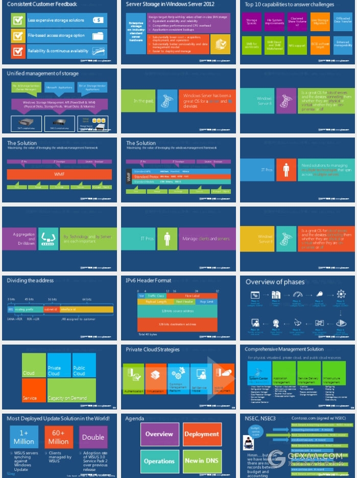 507页微软WIN8扁平化风格图表大合集 - 顶尖PPT