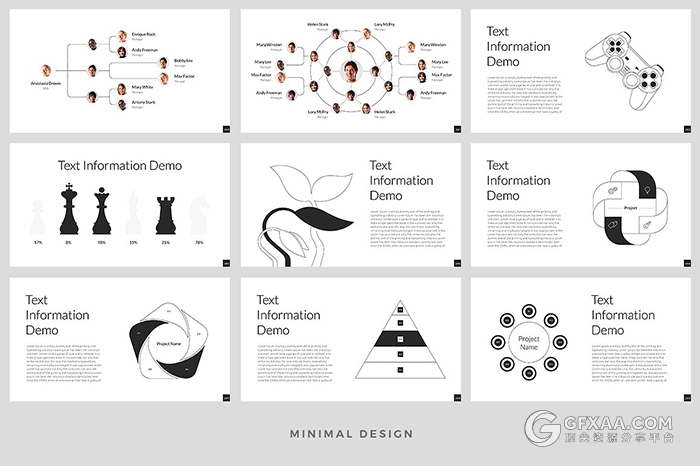 500多页简约黑白总结报告通用PPT模板 - 顶尖PPT