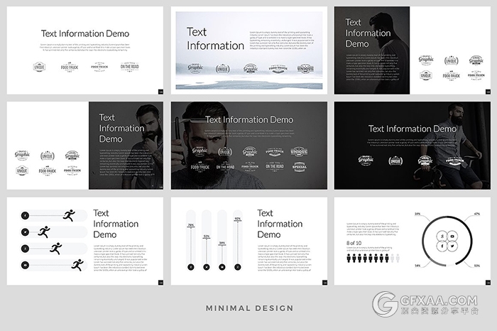 500多页简约黑白总结报告通用PPT模板 - 顶尖PPT