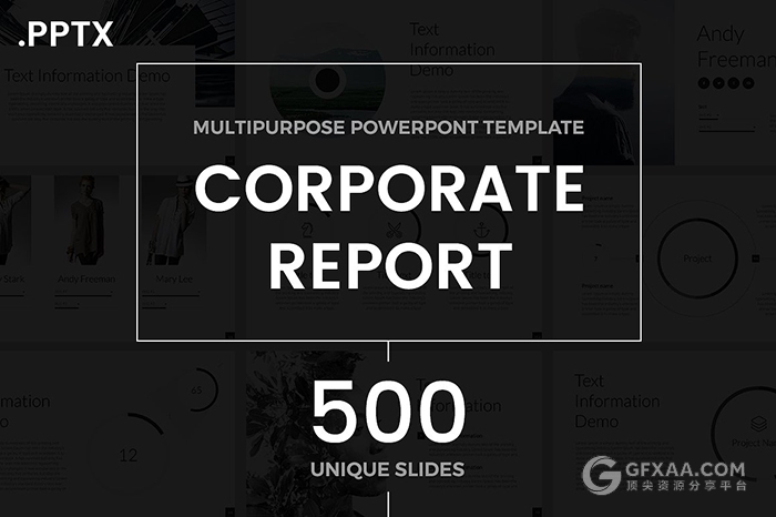 500多页简约黑白总结报告通用PPT模板 - 顶尖PPT