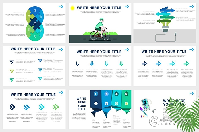 116页卡通清凉夏日文艺唯美PPT模板 - 顶尖PPT