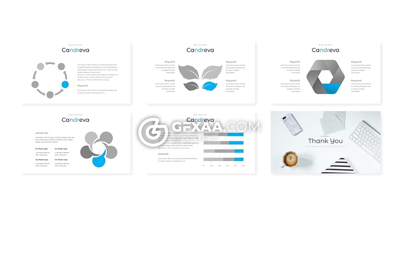 30页欧美扁平化商务风格Google slides模板 5种主题配色 - 顶尖PPT