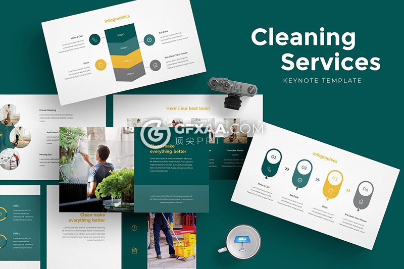 36页欧美扁平化工作汇报keynote模板 5种主题配色 - 顶尖PPT