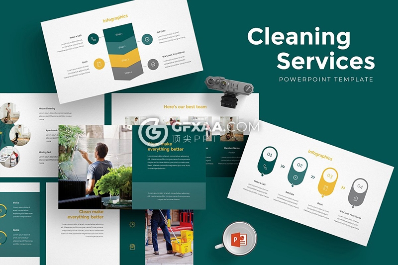 36页欧美扁平化工作汇报ppt模板 5种主题配色 - 顶尖PPT