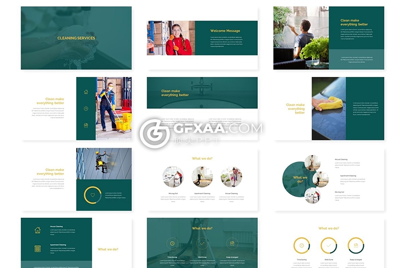 36页欧美扁平化工作汇报Google slides模板 - 顶尖PPT