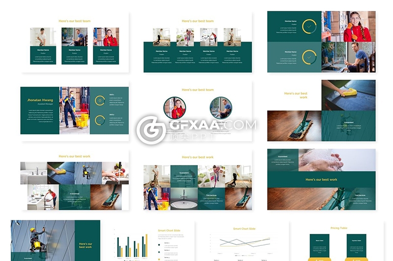 36页欧美扁平化工作汇报Google slides模板 - 顶尖PPT