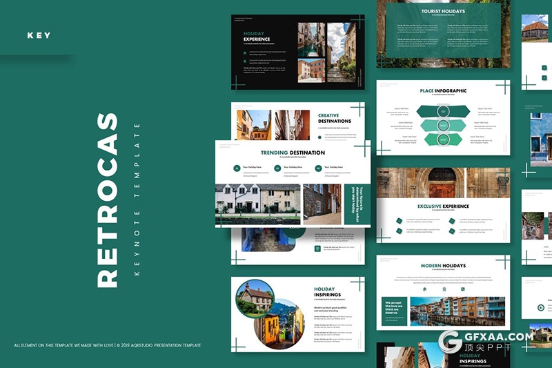 30页国外简约风格建筑设计建筑展示keynote模板5种配色 - 顶尖PPT