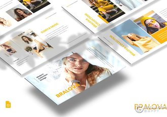 30页时尚简约风格模特个人写真Google slides模板5种配色 - 顶尖PPT