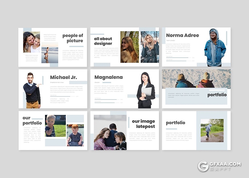 30页简约时尚风格亲子互动活动策划Google slides模板5种配色 - 顶尖PPT