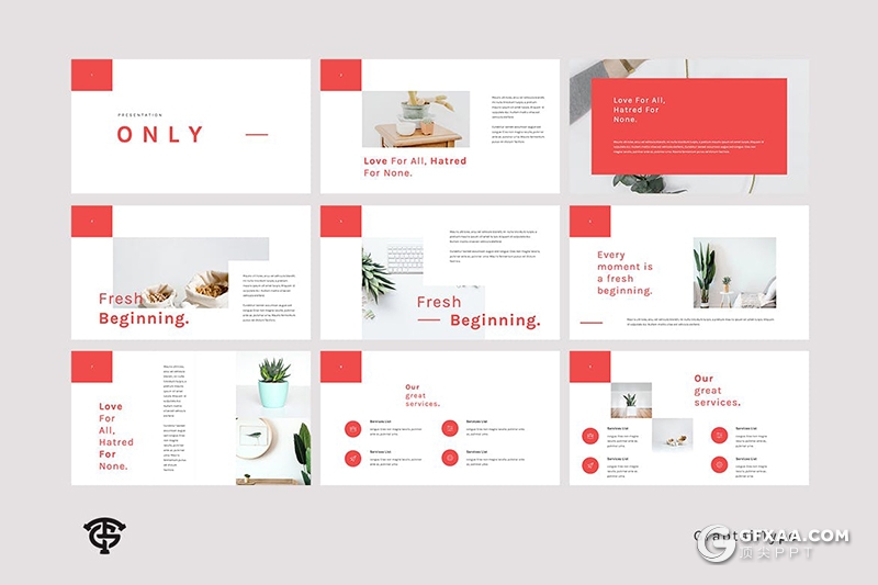 30页国外小清新唯美系列PPT模板 - 顶尖PPT