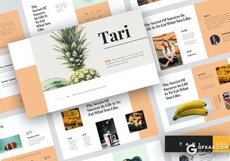 国外简约绿色食物餐饮美食Google slides模板 - 顶尖PPT