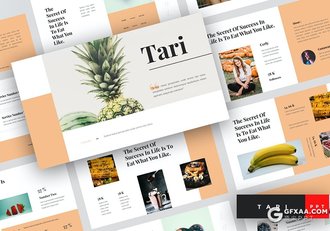 国外简约绿色食物餐饮美食PPT模板 - 顶尖PPT