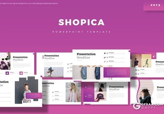 30页紫色渐变时尚流行服装展示PPT模板5种配色 - 顶尖PPT