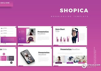 30页紫色渐变时尚流行服装展示Google slides模板5种配色 - 顶尖PPT