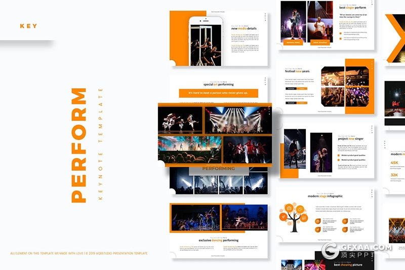 30页国外活动策划音乐演唱会keynote模板5种配色 - 顶尖PPT