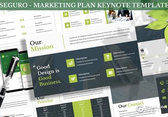 30页国外扁平化商务风格工作计划总结数据分析keynote模板 - 顶尖PPT