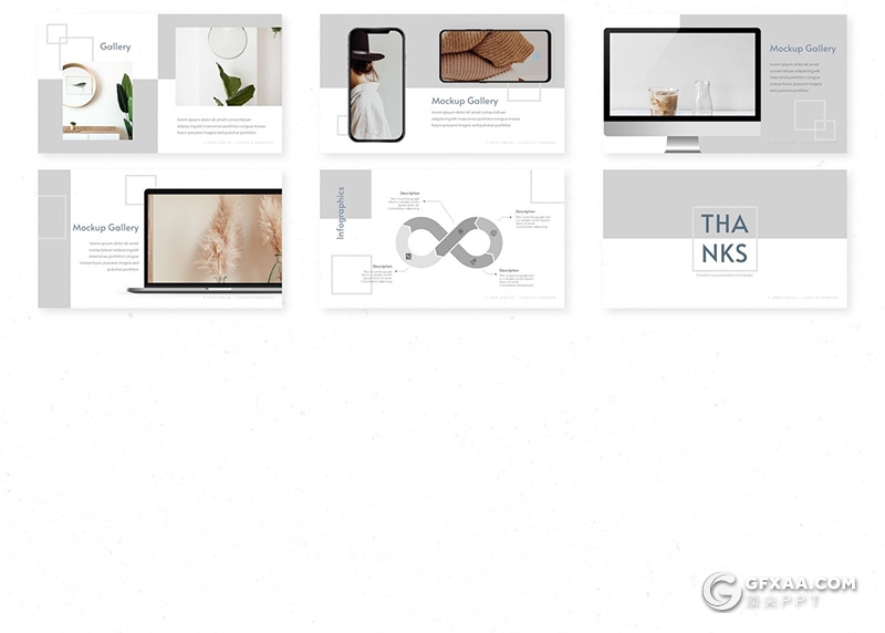 30页国外极简文艺小清新风格Google slides模板 - 顶尖PPT