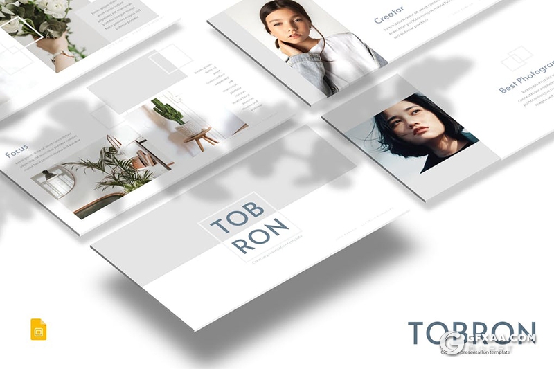 30页国外极简文艺小清新风格Google slides模板 - 顶尖PPT