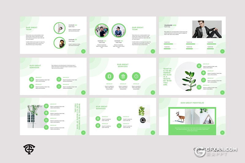 30页国外简约风格时尚文艺小清新风格PPT模板 - 顶尖PPT