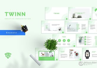 30页国外简约风格时尚文艺小清新风格keynote模板 - 顶尖PPT