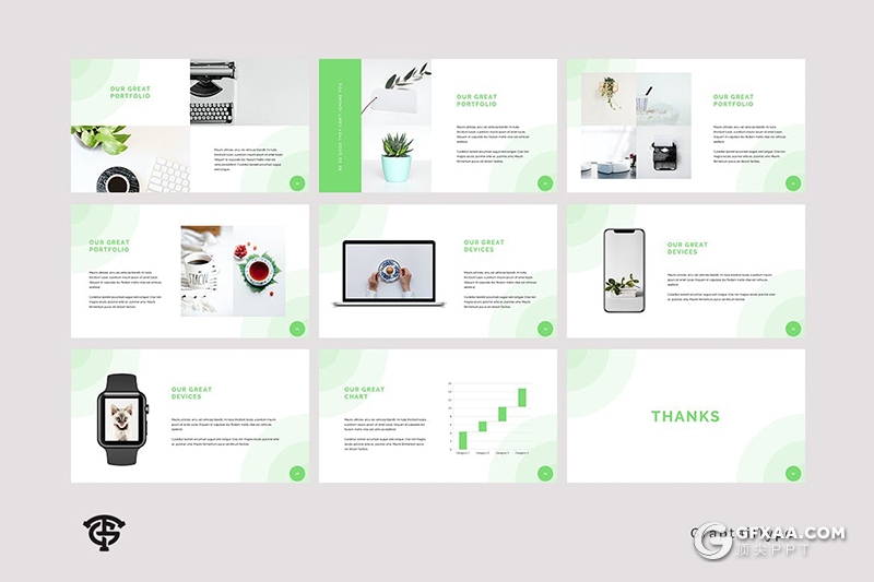 30页国外简约风格时尚文艺小清新风格PPT模板 - 顶尖PPT