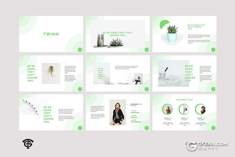 30页国外简约风格时尚文艺小清新风格PPT模板 - 顶尖PPT