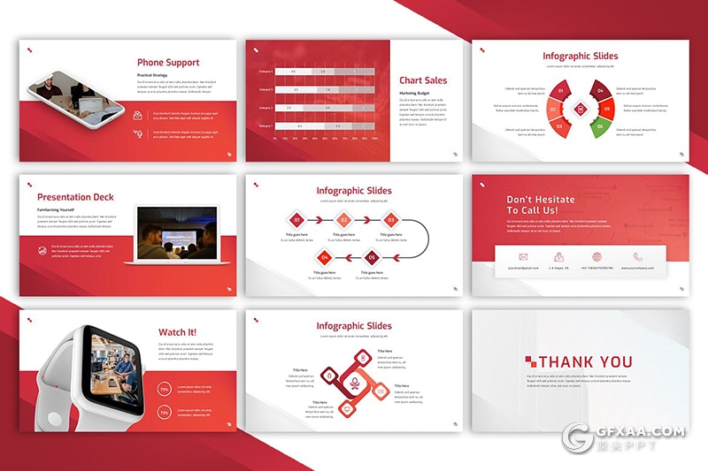 30页红色企业介绍团队展示项目会议keynote模板 - 顶尖PPT