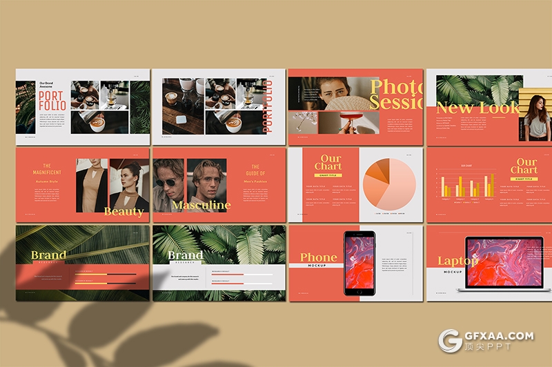 30页时尚杂志风格简约风格PPT模板 - 顶尖PPT