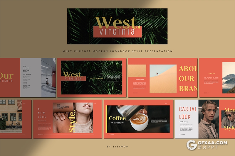 30页时尚杂志风格简约风格PPT模板 - 顶尖PPT