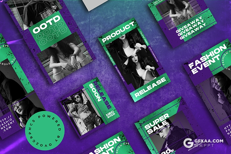 7套竖版潮流杂志风格手机端手机尺寸PPT模板 - 顶尖PPT