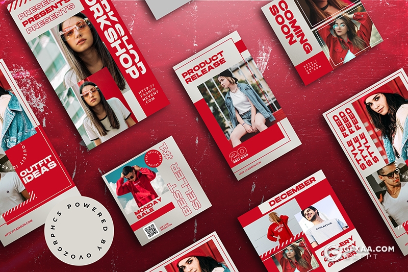 7套竖版潮流杂志风格手机端手机尺寸PPT模板 - 顶尖PPT