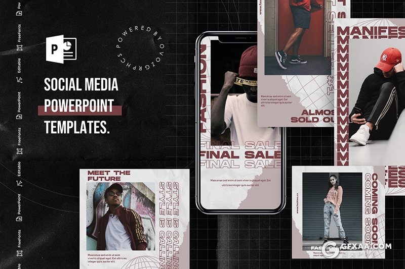 7套竖版潮流杂志风格手机端手机尺寸PPT模板 - 顶尖PPT