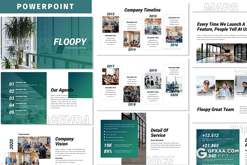 30页国外扁平化商务风格企业介绍项目会议通用PPT模板 - 顶尖PPT