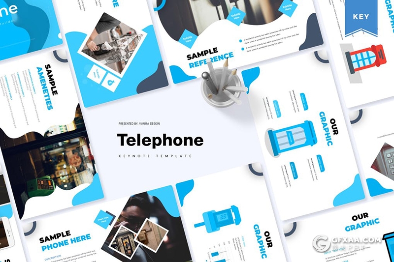 30页国外商务风格数据分析统计公共电话keynote模板5种配色 - 顶尖PPT