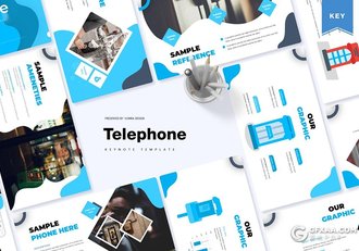30页国外商务风格数据分析统计公共电话keynote模板5种配色 - 顶尖PPT