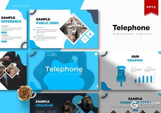 30页国外商务风格数据分析统计公共电话PPT模板5种配色 - 顶尖PPT