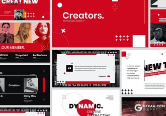 30页红色潮流杂志设计风格PPT模板 - 顶尖PPT