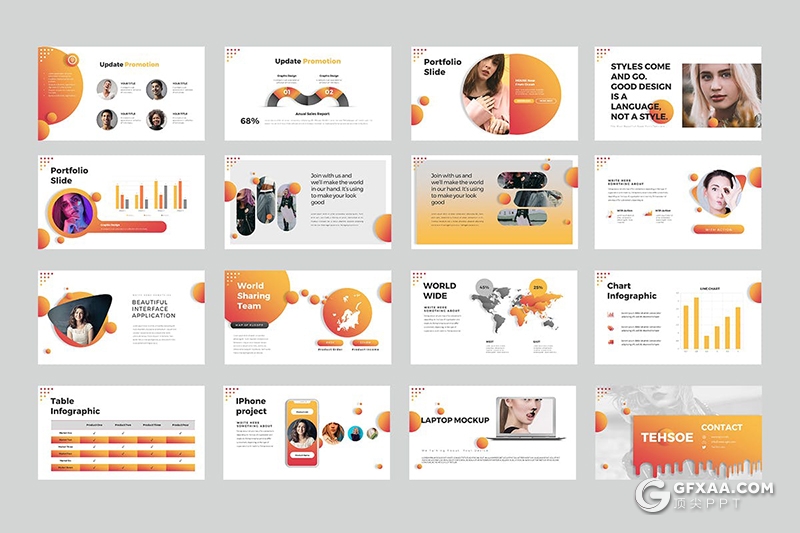 30页创意图形版式设计国外商务通用ppt模板 - 顶尖PPT