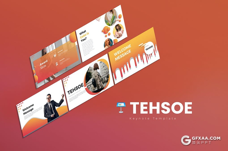 30页创意图形版式设计国外商务通用keynote模板 - 顶尖PPT