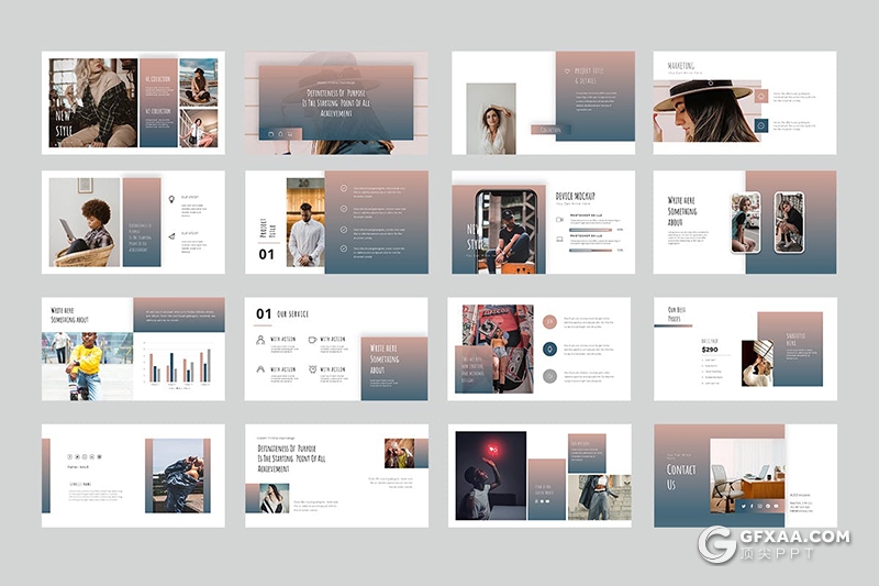 30页小清新时尚唯美文艺风格PPT模板 - 顶尖PPT