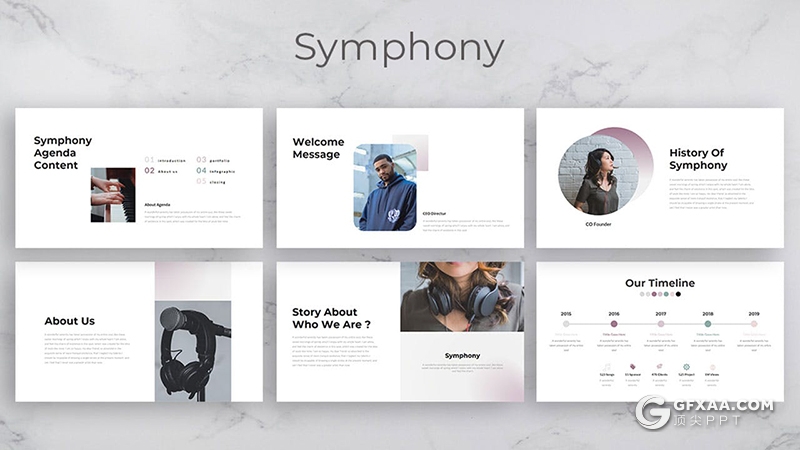 54页音乐培训乐器教育培训音乐教学文艺风格keynote模板 - 顶尖PPT