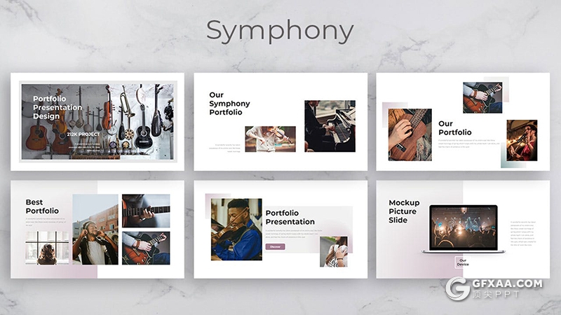 54页音乐培训乐器教育培训音乐教学文艺风格keynote模板 - 顶尖PPT