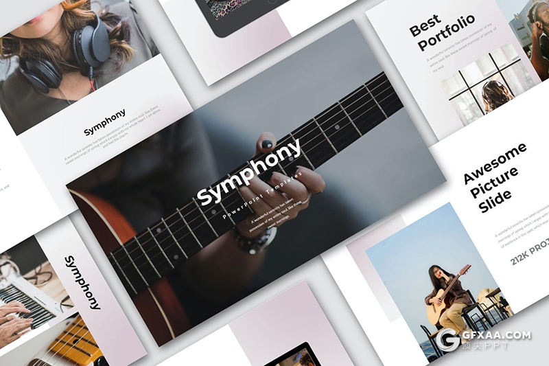 54页音乐培训乐器教育培训音乐教学文艺风格keynote模板 - 顶尖PPT